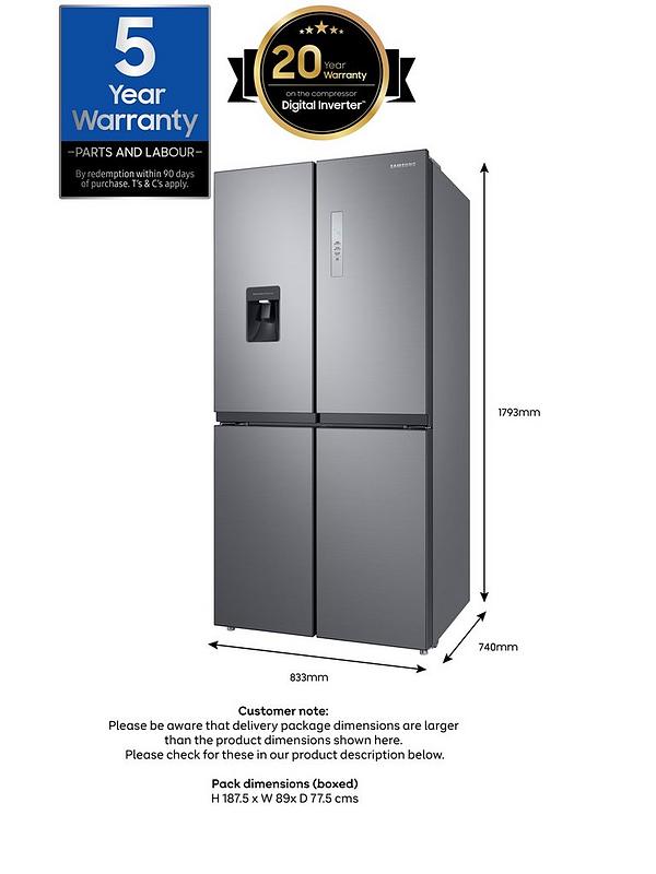 Samsung RF48A401EM9/EU French Style Fridge Freezer with Twin Cooling Plus - E Rated - Gentle Silver Matt - Image 7